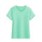 纯色T恤上衣2018夏装新款糖果色少女学生学院风简约百搭圆领短袖 S 基础T-绿色