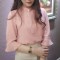 夏季雪纺衫短袖女2018新款宽松洋气七分袖OL衬衫白色喇叭袖上衣潮_1_4 XL 藕粉色