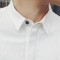 男士夏款新款韩版修身百搭七分袖衬衫男休闲中袖衬衫白色短袖衬衫_1 XL 浅绿色