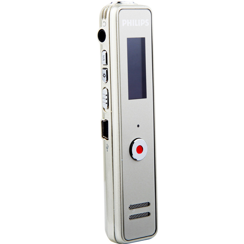 【精选】飞利浦录音笔VTR5100 8G 香槟色 远距离 降噪录音笔 MP3播放器 学习会议取证高品质录音笔充电