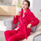 南极人女士睡衣秋冬法兰绒可爱珊瑚绒加厚套装支持一件 M 西瓜红6610