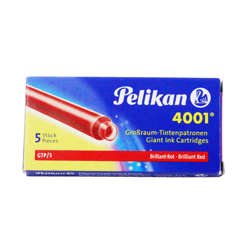 百利金(Pelikan )4001德国进口非碳素墨水胆墨囊 4001长墨囊-一盒5支 3盒装