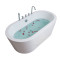 浴缸家用情侣日式浴缸浴盆卫生间小户型按摩五件套澡盆独立式冲浪家用 宽边冲浪-红色- 1.6M