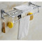 不锈钢活动浴巾架毛巾架可折叠带衣钩浴室挂件 不锈钢活动浴巾架B款40CM