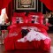 婚庆大红色全棉床单四件套结婚用新婚被子喜被纯棉床上用品六件套_7 2.2m(7英尺)床 粉色心情