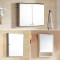 浴室镜柜镜箱卫生间美容镜浴室镜子洗手盆镜储物柜壁挂置物柜珍珠白三角镜柜330X660（JG 黄松木纹800X700（JG9143） 默认尺寸