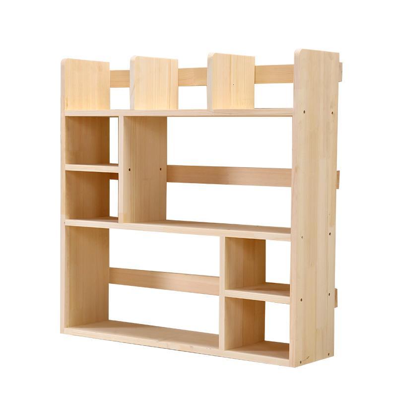 简易实木书架桌上小书架学生儿童书桌收纳架多层书柜墙上书架书柜_2 3层长80深21.7高80厘米