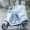 电动自行车雨衣摩托车双人骑行电瓶车雨披成人女母子雨衣生活日用晴雨用具雨披雨衣_1 水晶双人雪花白