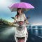 电瓶车遮阳伞夏天伞挡风罩挡雨透明电动摩托车遮雨蓬棚生活日用晴雨用具雨棚_1 黑胶天蓝+C支架