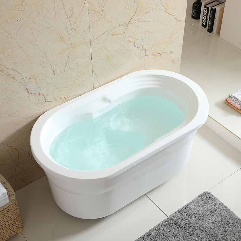 小户型家用亚克力迷你独立老人保温坐式小浴缸非陶瓷 &asymp1.2m 白色(含下水器排水管)