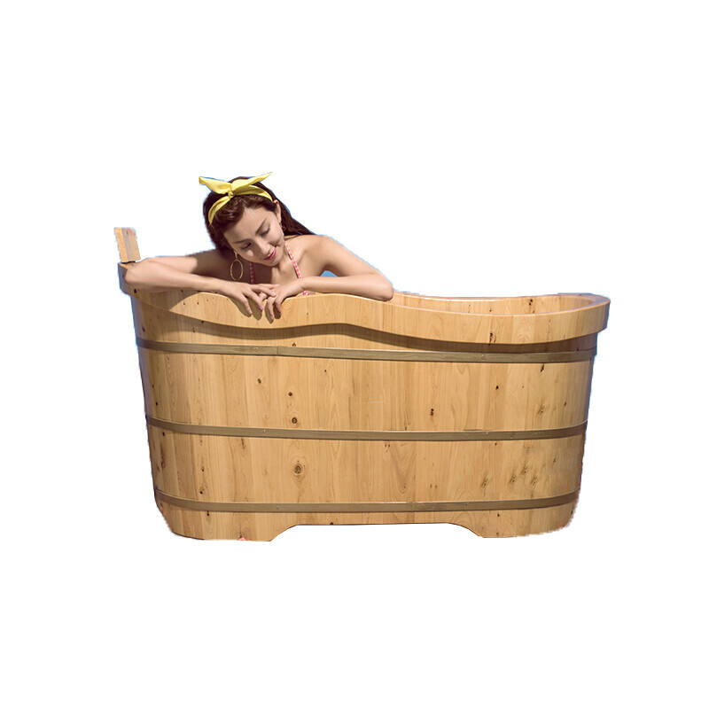 浴桶香柏木加厚浴缸带盖沐浴桶实木洗澡木盆单人洗浴泡澡木桶_0 1.2米套餐二