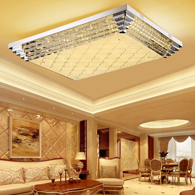 现代简约led客厅灯吸顶灯卧室灯餐厅长方形led水晶灯吸顶灯具尺寸800*