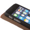 iCoverCase苹果5s手机壳手机套真皮适用于iphone5s/SE 咖色--赠送钢化膜+透明壳
