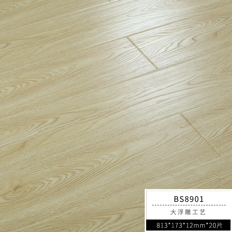 强化复合地板家用12mm卧室地暖防水复古橡木仿实木地板灰橡木-BT1261 BS8901 默认尺寸