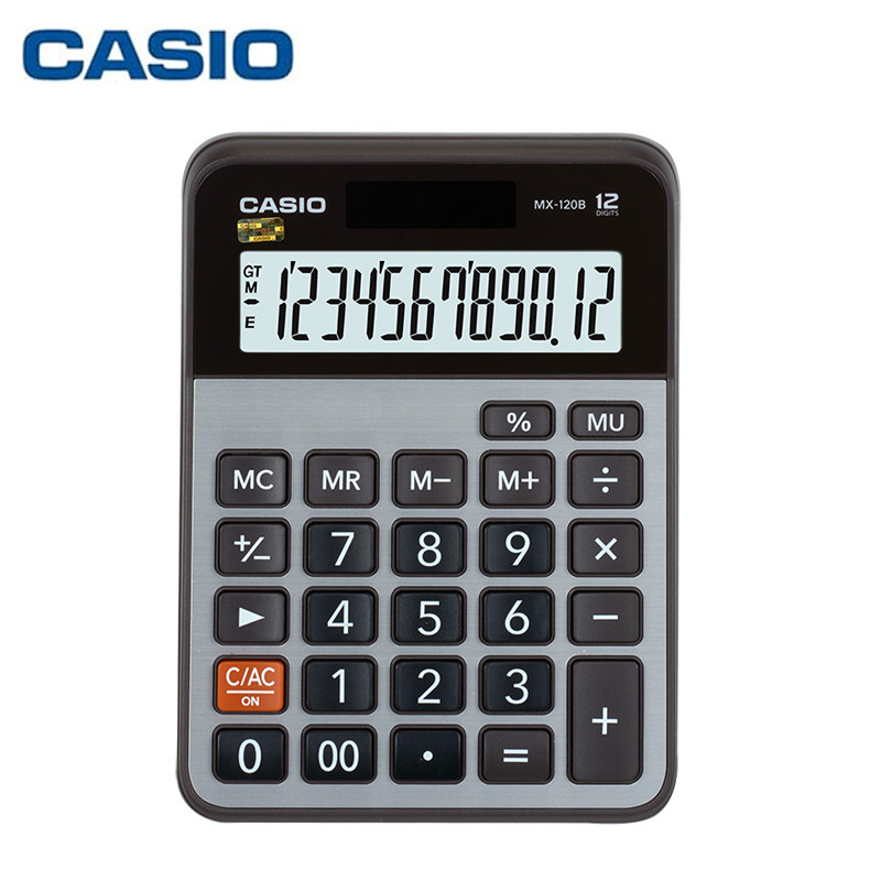 卡西欧(Casio)MX-120B计算器 小号办公计算机 计数器 商务双电源算数机