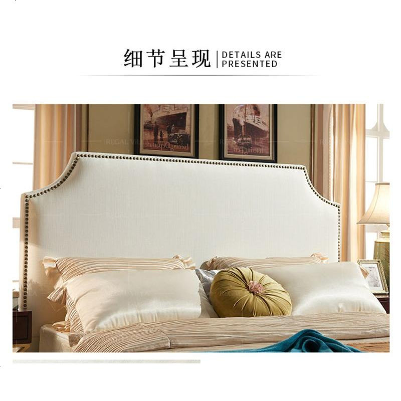美式布艺床头定制床屏软包床头双人床头板简约单个床头宽铆钉床头 其他_C款1米2宽