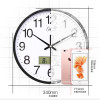 康巴丝静音客厅挂钟表办公室简约日历时钟现代时尚壁挂表石英钟表(25c)_14英寸（直径35.5厘米） 白色款