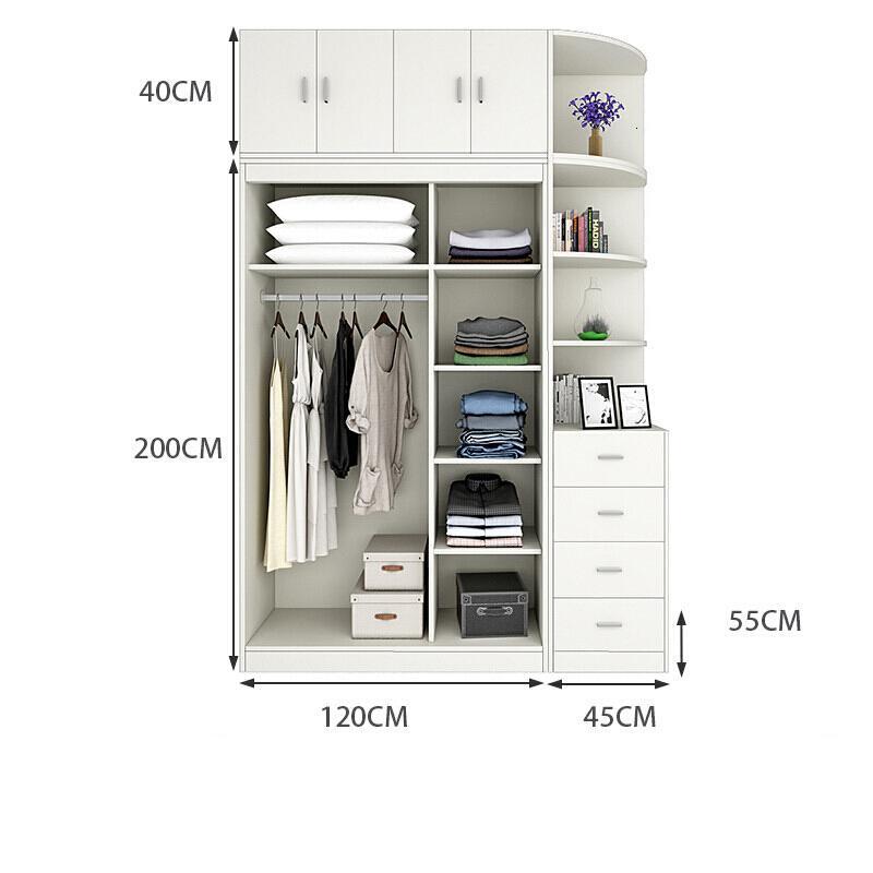 衣柜推拉2现代简约卧室家具组装实木质柜子整体移衣橱定制_7_3 120衣柜+顶柜+边柜