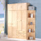 衣柜实木2卧室松木衣橱组装木质两整体大衣柜三储物柜 三门衣柜+角柜