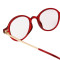 QUARK防蓝光老花镜复古防辐射黑红圆框眼镜RD3008 【防光害】250度（建议60-65岁） 复古红色
