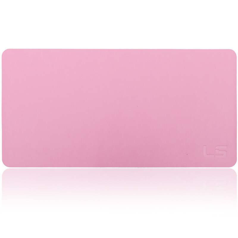 灵蛇 游戏鼠标垫超大号办公电脑桌垫 超薄1.2mm 皮质鼠标垫 P88粉色