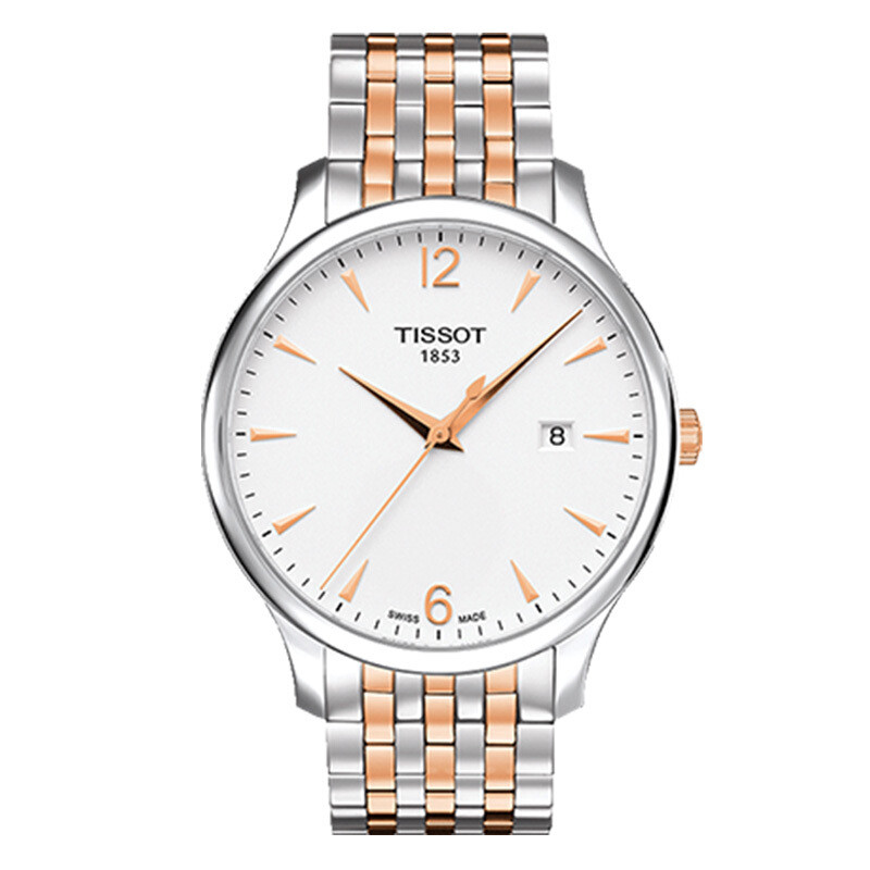 天梭(TISSOT)手表 俊雅系列 时尚男士石英表 玫瑰间金 T063.610.22.037.01