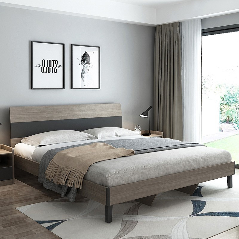 木月 双人床现代简约主卧储物床1.5米轻奢板式床1.8北欧经济高箱收纳床 1.8米架子床