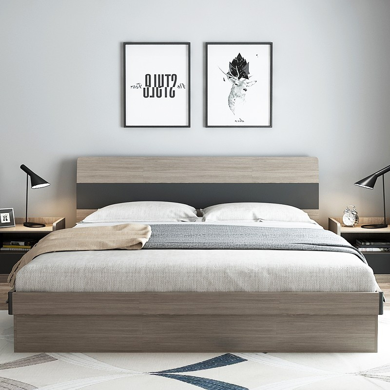 木月 双人床现代简约主卧储物床1.5米轻奢板式床1.8北欧经济高箱收纳床 1.5米储物床