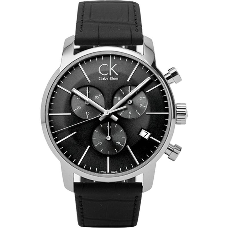 CK卡文克莱瑞士男士手表商务时尚防水钢带皮带石英表 K2G271C3 K2G271C3