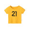 南极人(NanJiren)男童短袖卡通字母T恤时尚薄款儿童上衣 宽松数字B姜黄 110cm