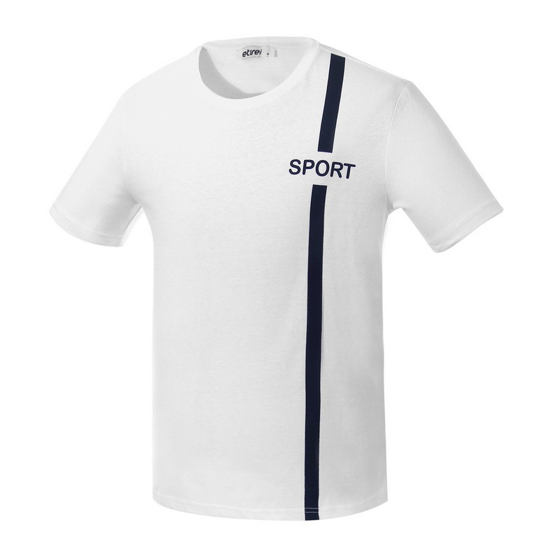 Etirel 2019夏男子运动短袖T恤F0044 XL 白色