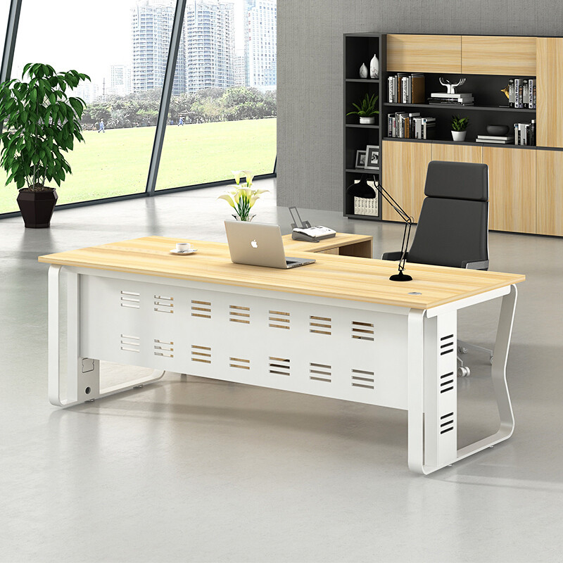 办公桌经理桌电脑桌职员桌现代简约写字桌老板桌主管桌 1.4*0.6m（不含副柜）