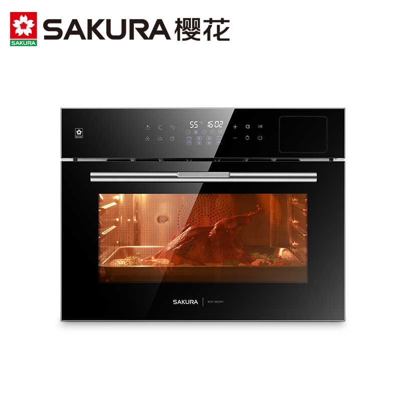 樱花（Sakura）嵌入式高温电烤箱SCE-55CA01 55L大容量蒸烤箱，蒸烤三合一电脑精准控温