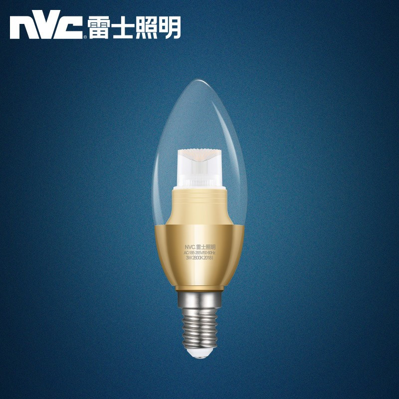雷士照明(NVC)E-NLED032金色尖泡
