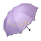 天堂伞 彩胶防紫外线三折黑杆钢骨晴雨伞 丁香紫色