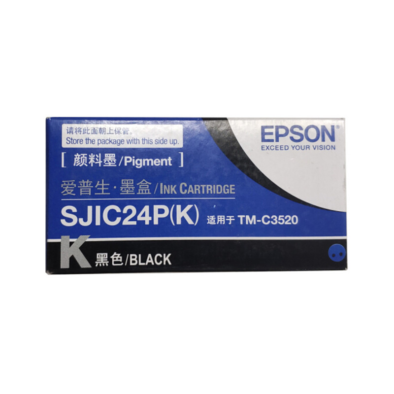 爱普生(EPSON)SJIC24P(K)原装标签打印机 黑色墨盒 (适用机型TM-C3520) 黑色