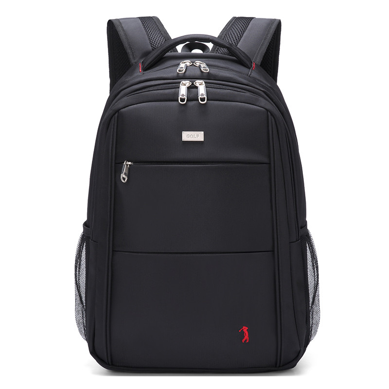 高尔夫GOLF 双肩包电脑包13/15.6英寸男士大容量背包学生书包休闲户外运动包 黑色