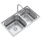 法恩莎厨房洗菜盆水槽 洗菜池台盆304不锈钢加厚水槽双槽套装 FGP105LS(780x430非抽拉款)