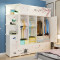 法耐(FANAI)简易衣柜简易组装塑料布柜子卧室挂简约现代经济型衣橱 6门1挂