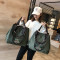 时尚休闲手提包出差行李袋大容量单肩旅行袋旅行包大容量手提网红短途旅行包手提包DL02 猫头绿色-大号