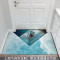 北欧卧室地毯垫进垫子地垫家用脚垫口入户卫生间厨房浴室_3 0.8×1.2米（支持裁剪，可定制） 玻璃倒三角
