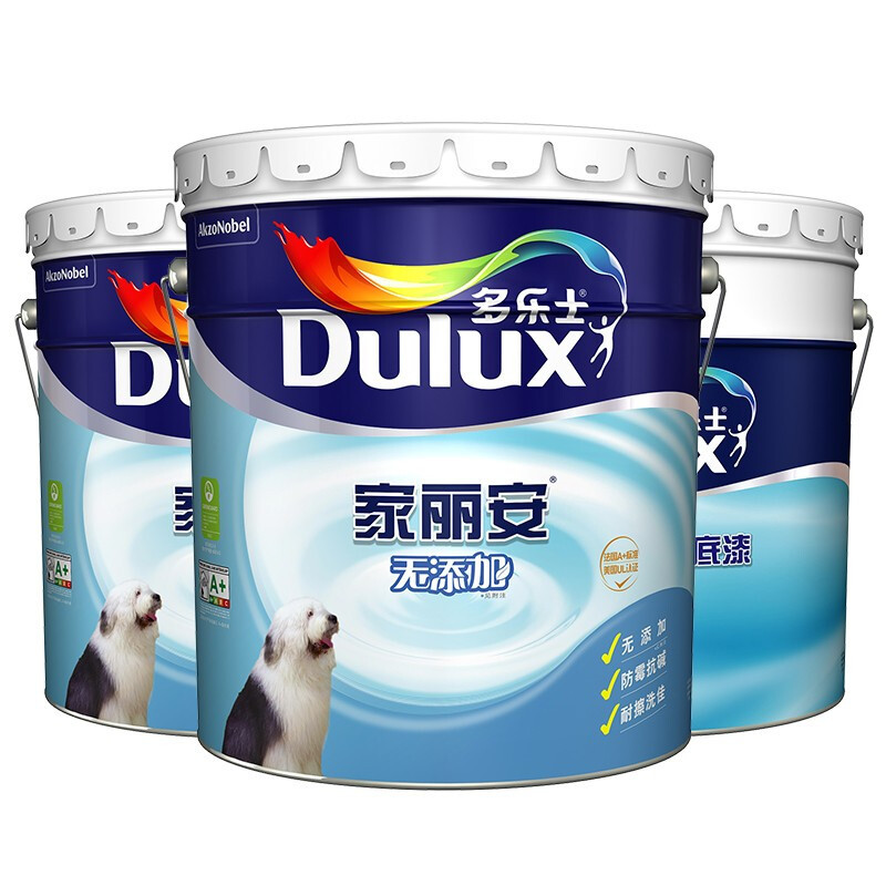 多乐士（Dulux） 家丽安无添加乳胶漆内墙 油漆涂料 墙面漆A846+A914 哑光白色 51L套装 哑光白色
