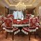 餐桌布圆形桌布大圆桌桌布布艺家用欧式结婚婚礼喜庆实木台布_1 180cm直径圆 大菱形-红色