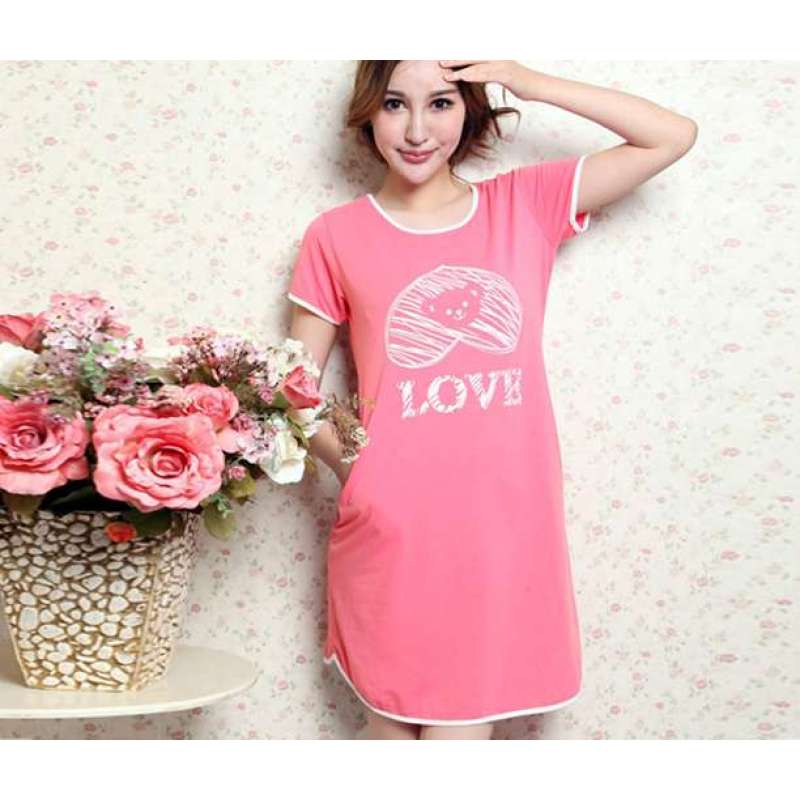 北极绒专柜正品女子甜美夏季短袖连衣短裙西瓜