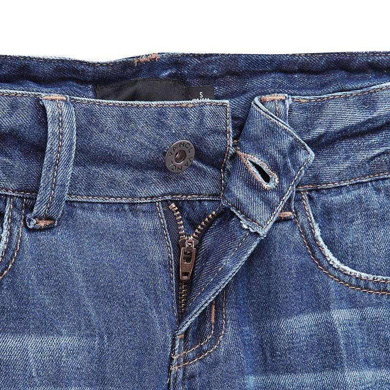 度洗水百慕大牛仔短裤女款VJ015 中蓝色【报