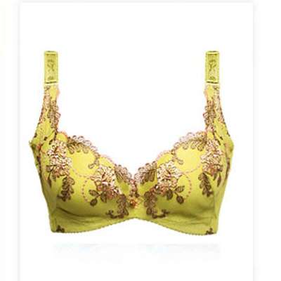 美塑 王妃刺绣调整型聚拢<em>文胸</em> 绿色 <em>85A</em>【报价