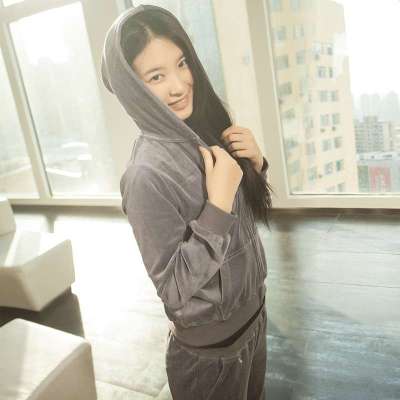 素衣本居 纯棉天鹅绒长袖运动卫衣套装 秋冬女