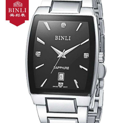 BINLI\/宾利 情侣对表 方形商务休闲男士手表 时