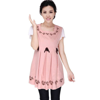 婷美 康婷美防辐射服 乐朵孕妇装杏粉绣花衫 如