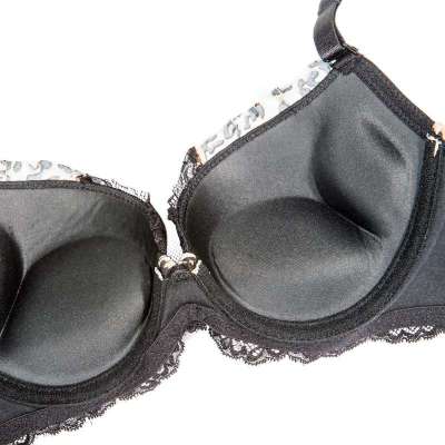 都市少女小胸豹纹蕾丝性感<em>文胸</em>加厚超聚拢<em>胸罩</em>